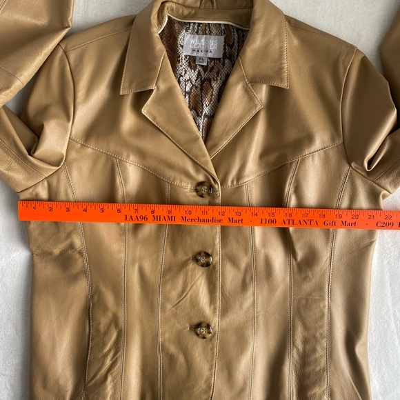 Vintage Y2K Wilson Leather Women's XL Tan‎ Leather Jacket Blazer Western Maxima - Picture 8 of 14